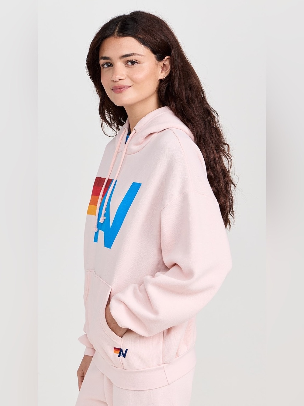 Aviator Nation Pullover Relaxed Hoodie Size M Light Pink Sweatshirt